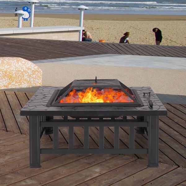 Sheet Steel Wood Burning Fire Pit Table