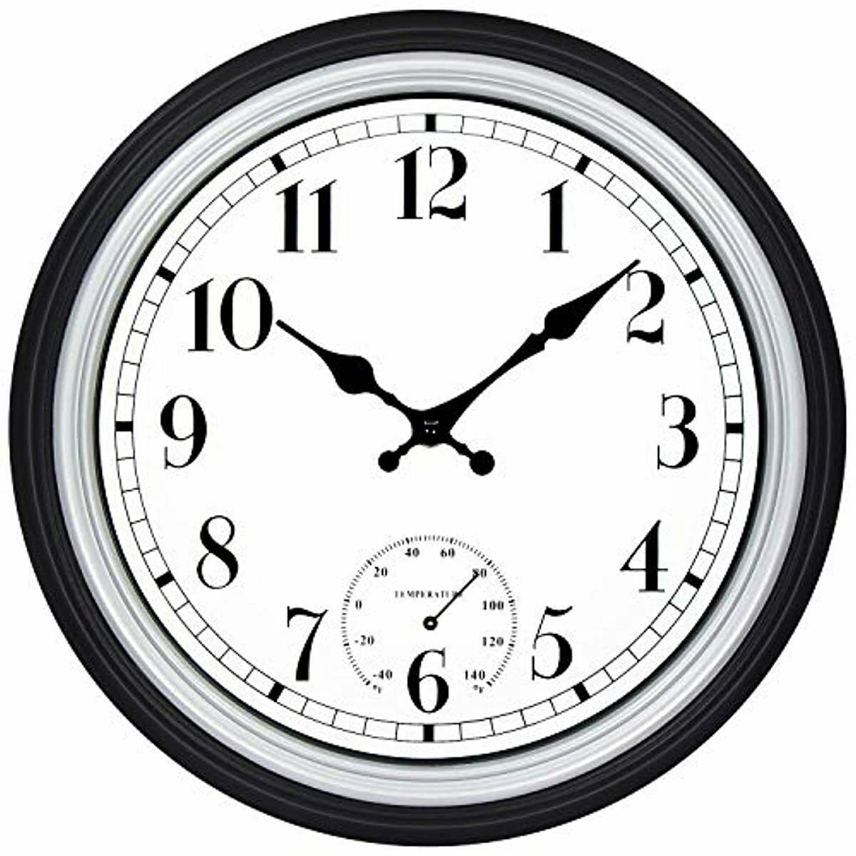 16” Large Outdoor Wall Clock Mute Hollow Battery Operated Waterproof Home Decor