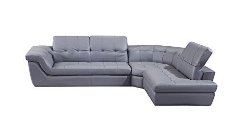 Soflex Hadleigh-Lu Dark Grey Full Italian Leather Sectional Sofa Modern Contemporary