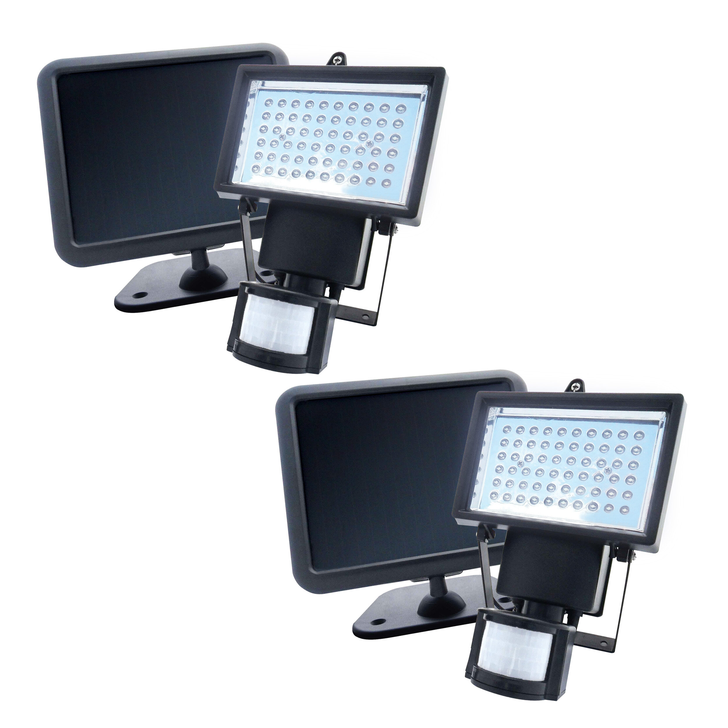 Solar Power Outdoor Security Flood Light with Motion Sensor (Set of 2)