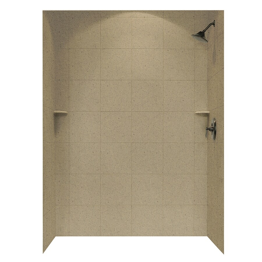Solid Surface 72.5" x 62" x 36" Three Panel Shower Wall