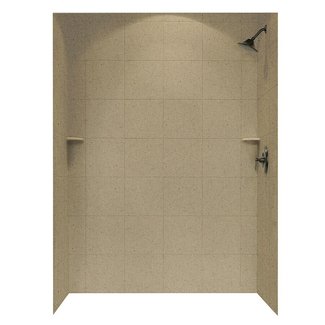 Solid Surface 72.5" x 62" x 36" Three Panel Shower Wall