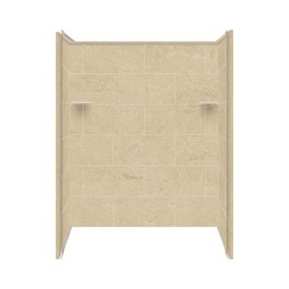 Solid Surface 72" x 60" x 36" Three Panel Shower Wall Kit