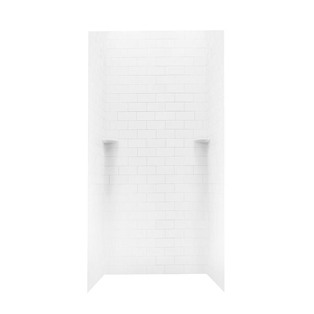 Solid Surface 96" x 36" x 36" Three Panel Shower Wall