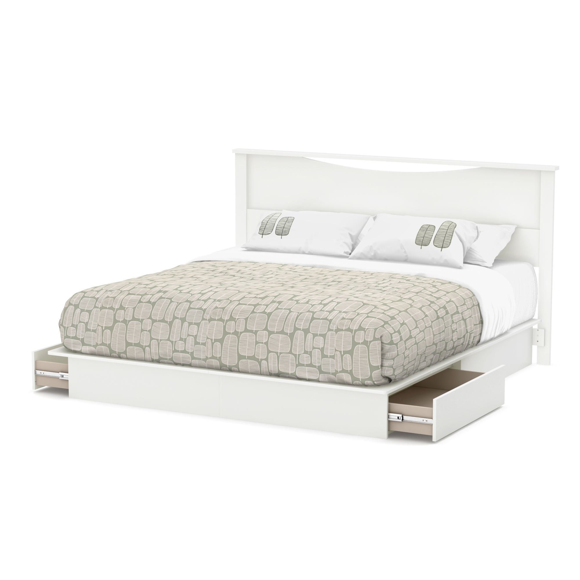 Platform Bed With Drawers Visualhunt, Full Size Platform Bed Frame With Storage White