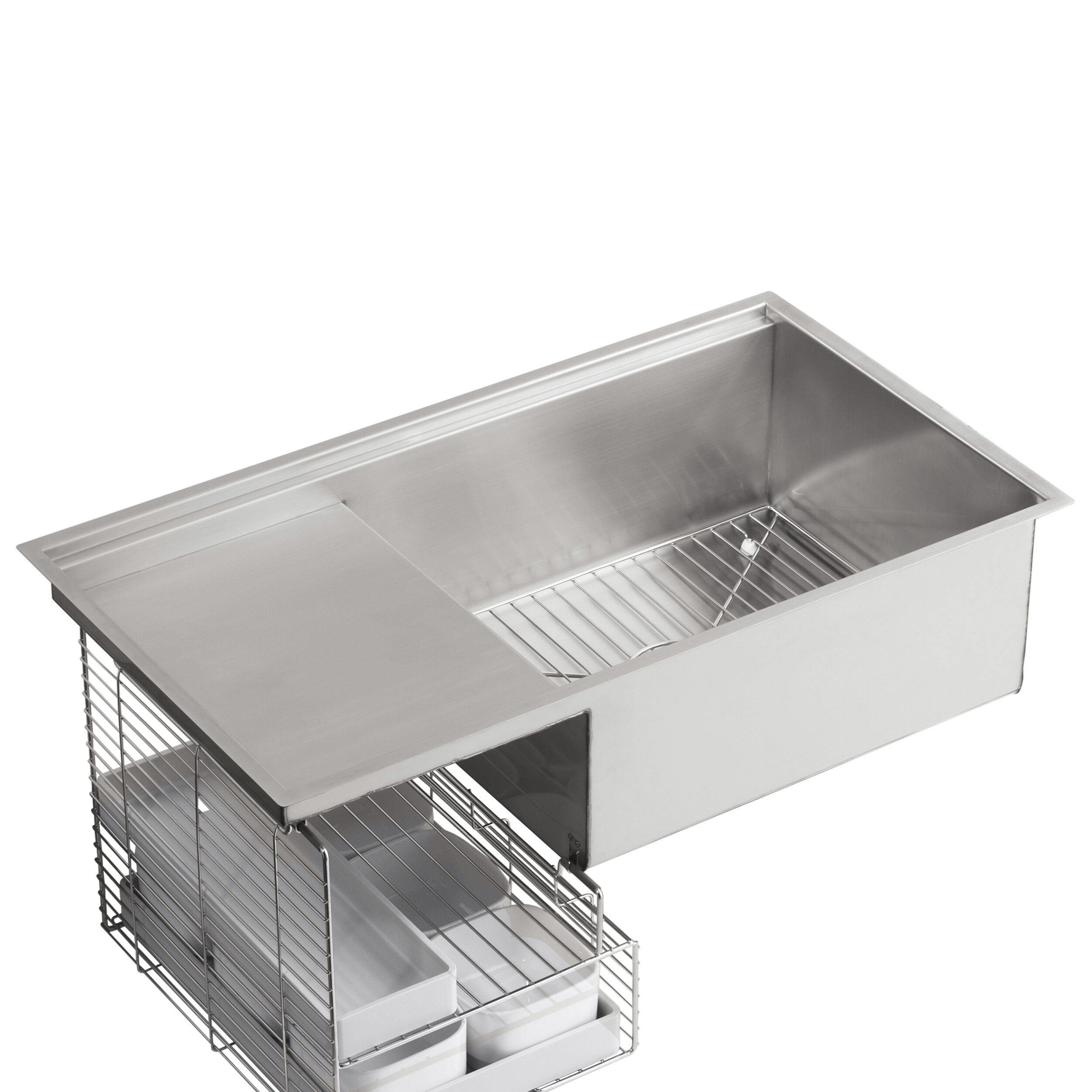Stages 33" L x 18-1/2" W x 9-13/16" Under-Mount Single-Bowl with Wet Surface Area Kitchen Sink