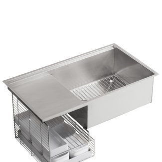 Stages 33" L x 18-1/2" W x 9-13/16" Under-Mount Single-Bowl with Wet Surface Area Kitchen Sink