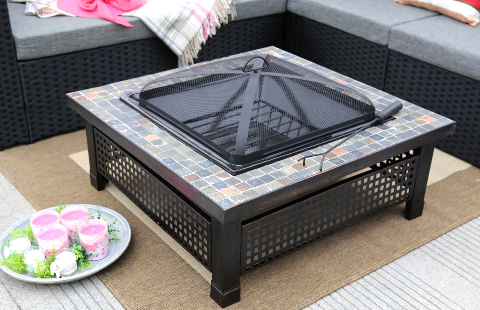 Steel Charcoal Fire Pit Table