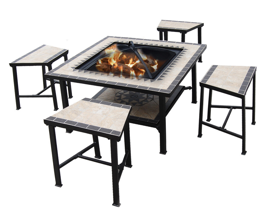 Steel Wood Burning Fire Pit Table