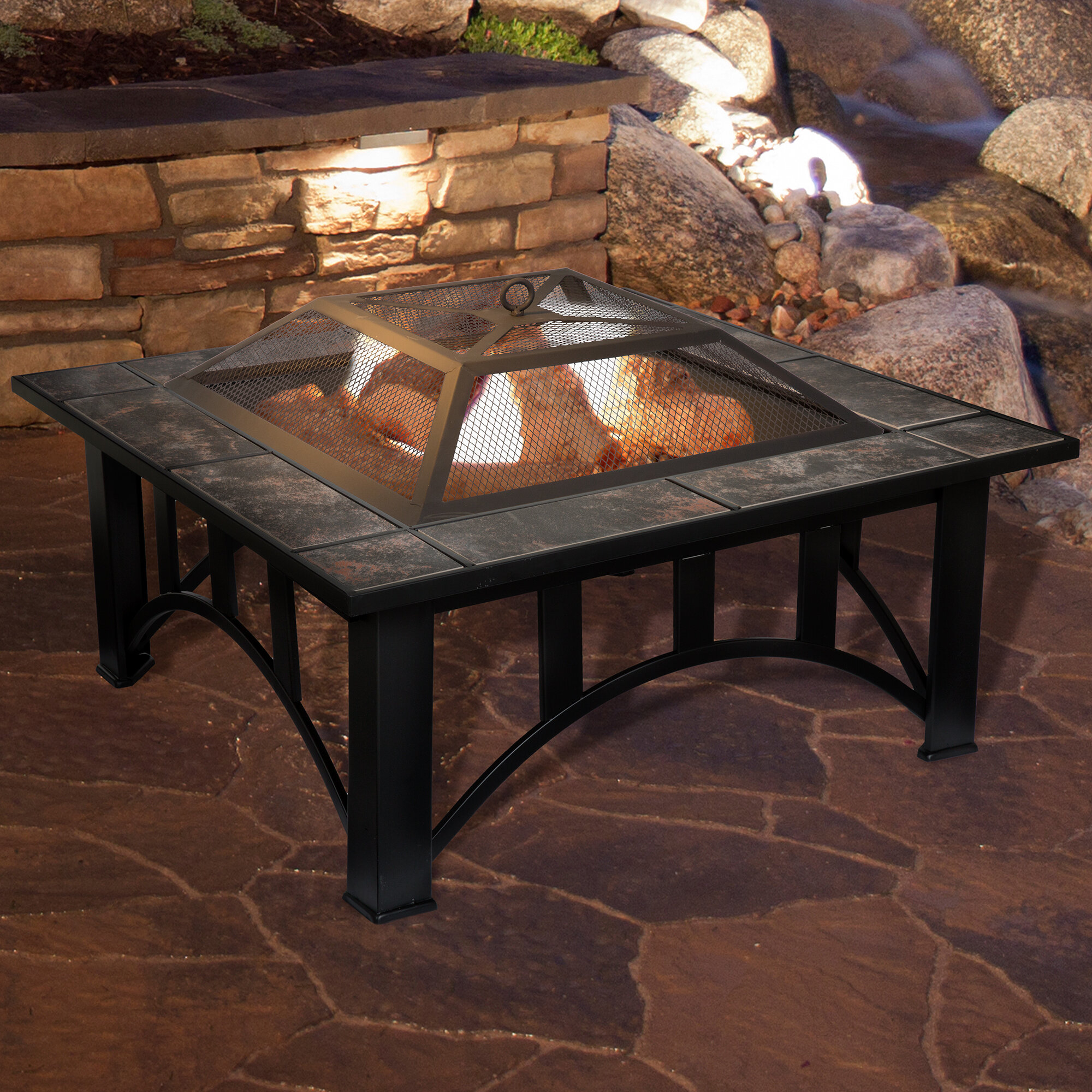 Steel Wood Burning Fire Pit Table