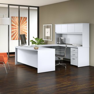 Studio C 4 Piece Office Set with Hutch