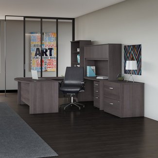 Studio C 6 6 Piece Office Set with Hutch