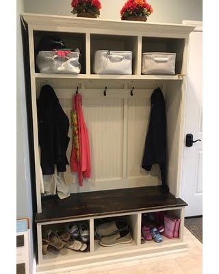 bench with shoe storage and coat rack