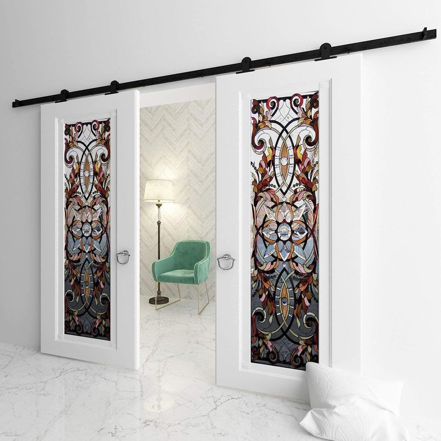 T-Shape Standard Double Barn Door Hardware Kit