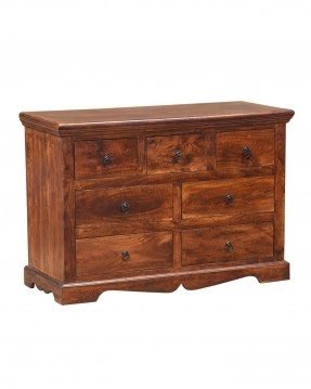 Takhat Solid Wood Chest of Drawers with 7 Drawers, Dark