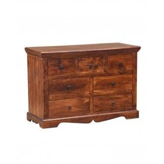 Takhat Solid Wood Chest of Drawers with 7 Drawers, Dark