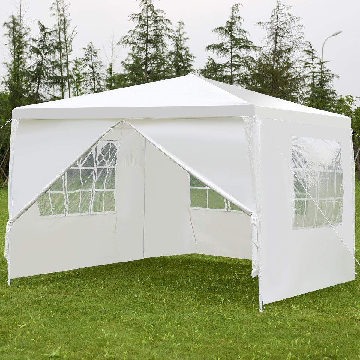 Tangkula 10'x10' Canopy Party Wedding BBQ Tent Heavy Duty Gazebo Shelter Pavilion Cater Event Outdoor with Side Walls