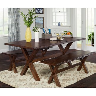 Tiggs 3 Piece Solid Wood Dining Set