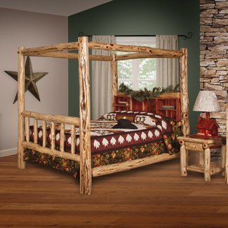 Tulane Rustic Red Cedar Log Panel Bed