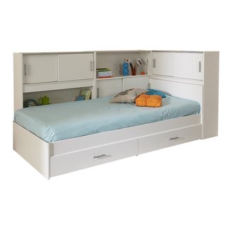 White Twin Bed With Storage Visualhunt, Metal Twin Bed Frame With Drawers