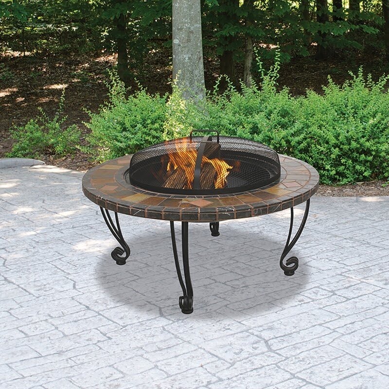 Uniflame Wrought iron Wood Burning Fire Pit Table