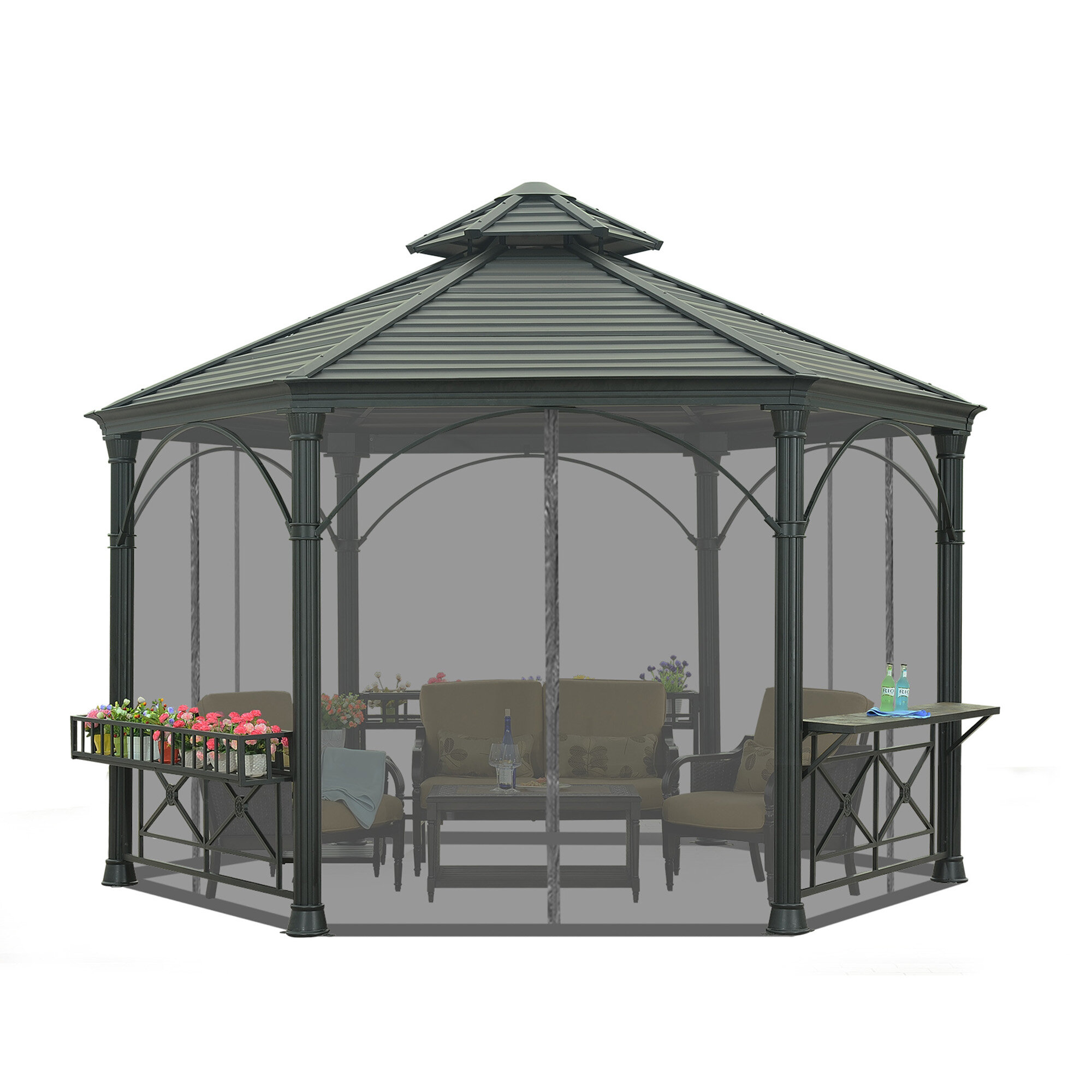 Universal Netting for Hexagonal Gazebo