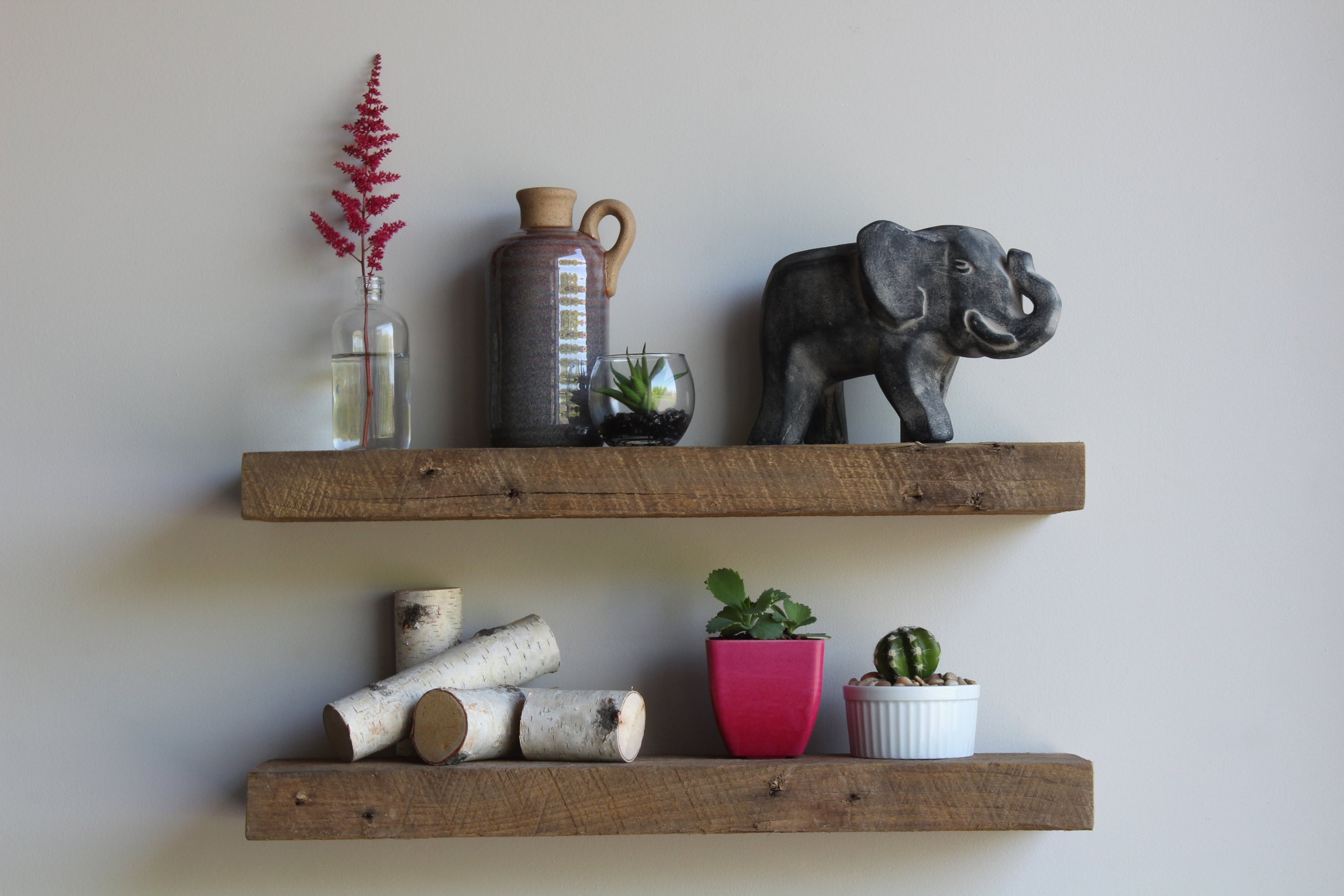 Reclaimed Wood Floating Shelves, Amish Wooden Wall Shelves