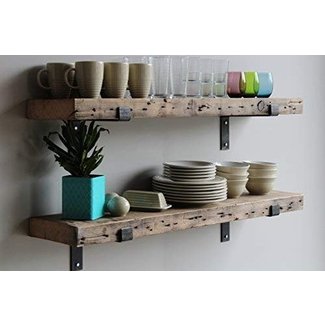 Urban Legacy Reclaimed Barn Wood Shelves | Amish Handcrafted in Lancaster, PA Rustic, Floating, Industrial, Brackets [ High Weight Capacity