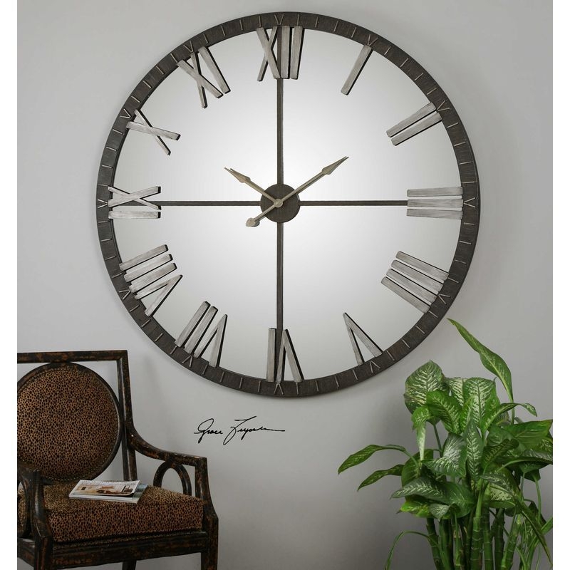 Uttermost Amelie 60" Round Metal Wall Clock - #1Y120 |