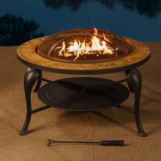 Valley Forge Cast Iron/Steel Wood Burning Fire Pit Table
