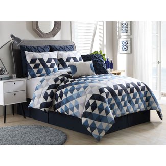 VCNY Onyx King Oversized Comforter 8 Piece Bedding Set ...