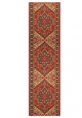 Ventre Traditional Medallion Rubber Backed Red Area Rug