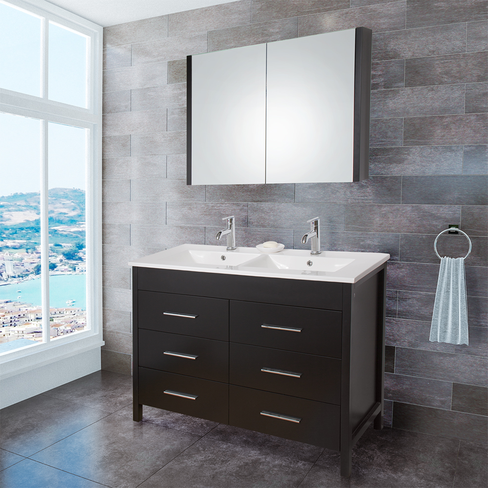 Vigo VG09042002K 48-inch Maxine Double Bathroom Vanity ...