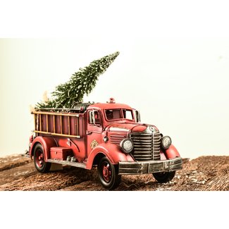 Vintage Fire Truck w/Christmas Tree