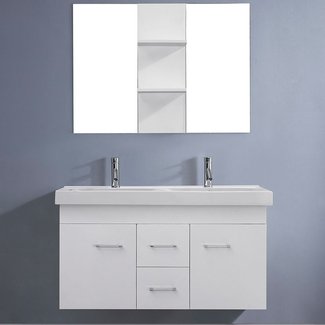 Virtu USA Opal 48-inch White Double Sink Vanity Set ...