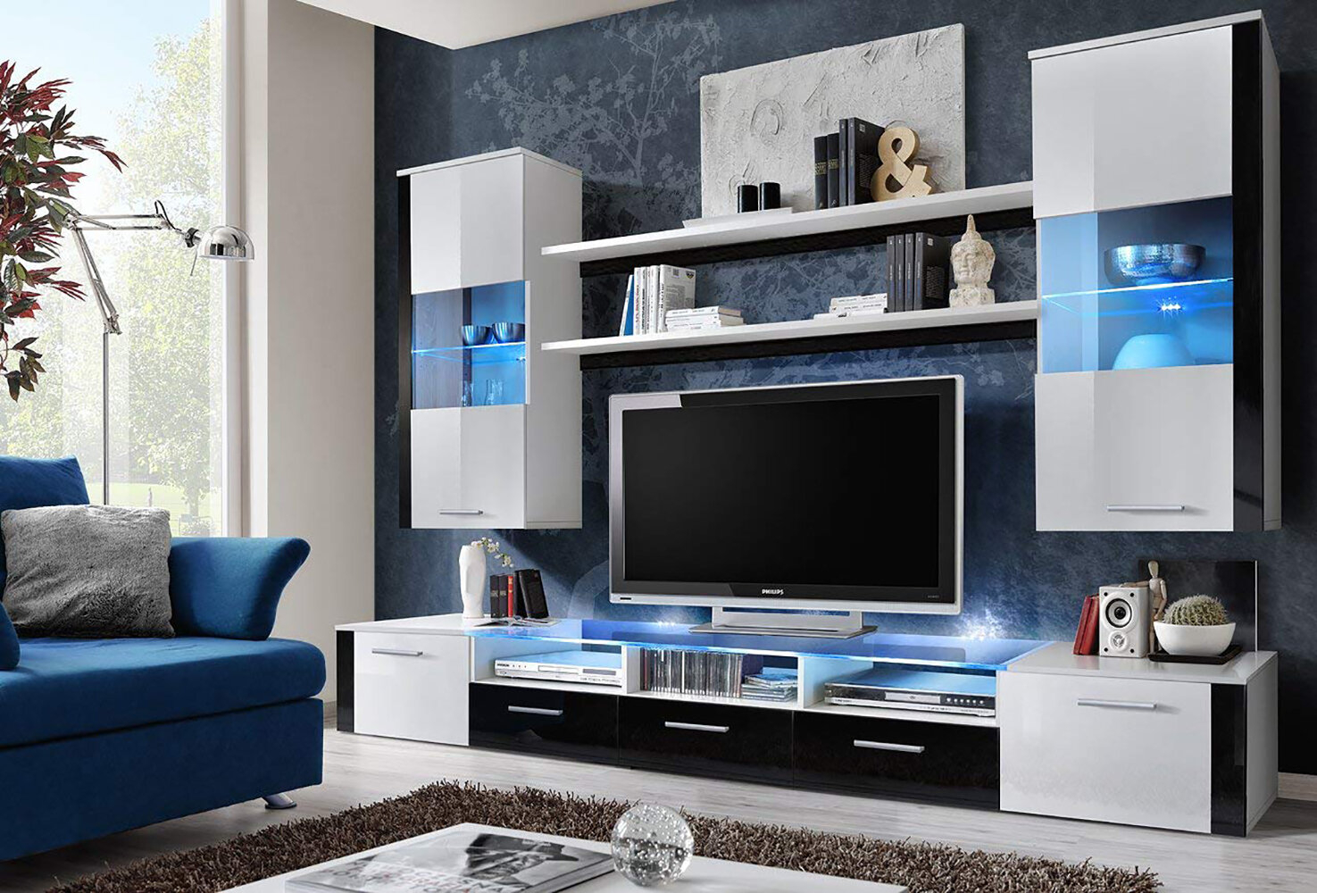 Voight Fresh LED Lights Entertainment Center for TVs up to 65"