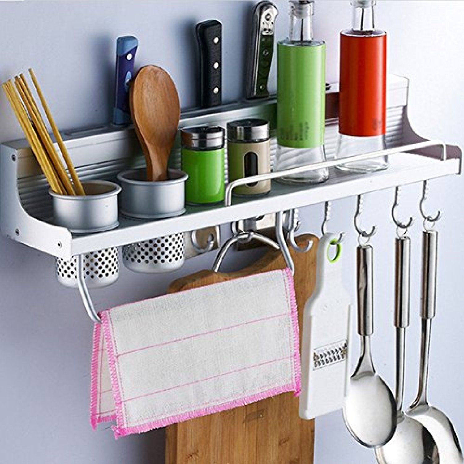 Wall Mounted Kitchen Shelves Visualhunt, Kitchen Shelves With Hooks