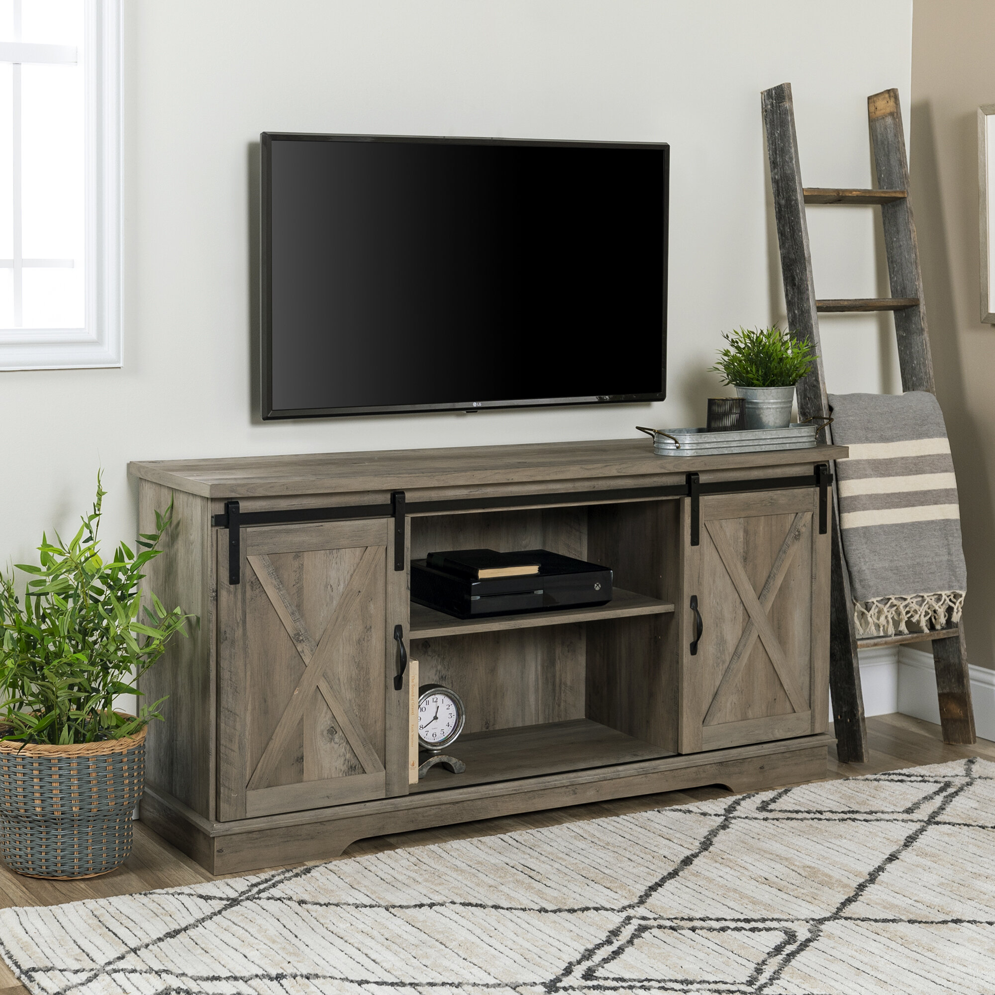 WE Furniture AZ58SBDGW TV Stand