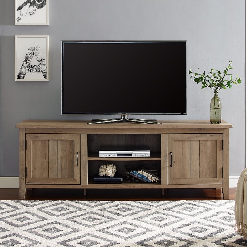 WE Furniture AZ70CS2DRO TV Stand 70" Rustic Oak