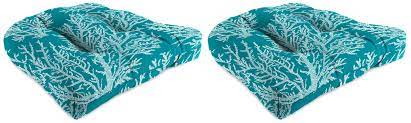 Wicker Indoor/Outdoor Dining Chair Cushion (Set of 2)
