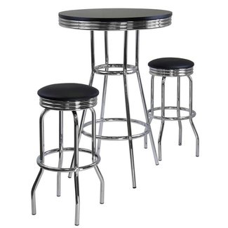 Winsome Summit Pub Table and 2 Swivel Stool Set, 3-Piece