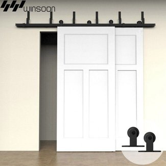 WinSoon 5-16FT Bypass Sliding Barn Door Hardware Double ...