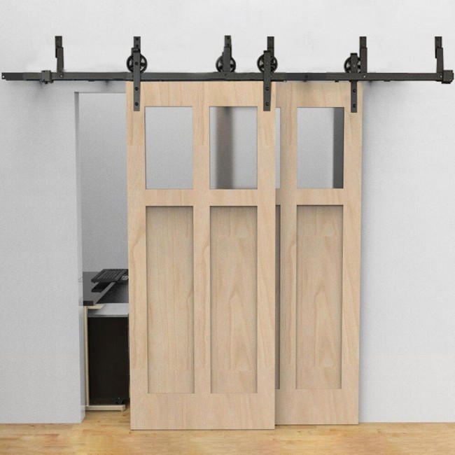 WinSoon 5-16FT Bypass Sliding Barn Door Hardware Double ...
