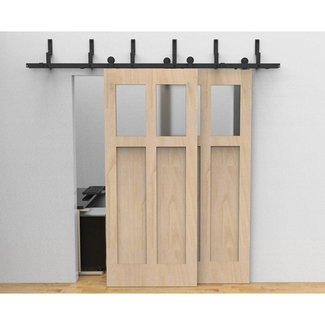 WinSoon 5-16FT Bypass Sliding Barn Door Hardware Double ...