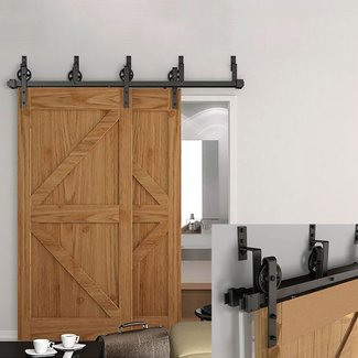 WinSoon 5-16FT Bypass Sliding Barn Door Hardware Double ...