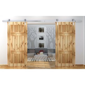 WinSoon 5-16FT Sliding Barn Door Hardware Double Doors ...