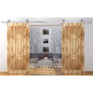WinSoon 5-16FT Sliding Barn Door Hardware Double Doors ...