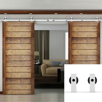 WinSoon 5-16FT Sliding Barn Door Hardware Double Doors ...