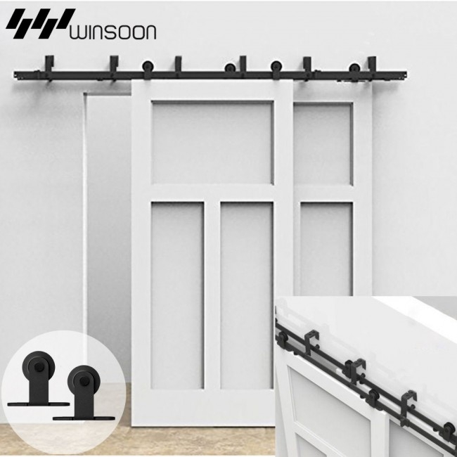 WinSoon 5-16FT Sliding Bypass Barn Door Hardware Double ...