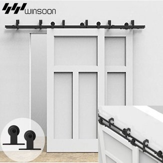 WinSoon 5-16FT Sliding Bypass Barn Door Hardware Double ...